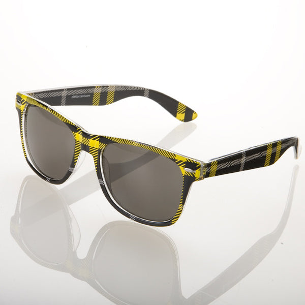 Yellow and Black plaid sunglassess