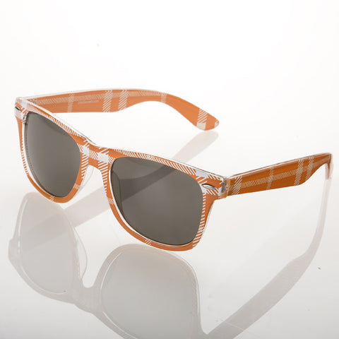 Burnt Orange & White plaid sunglasses